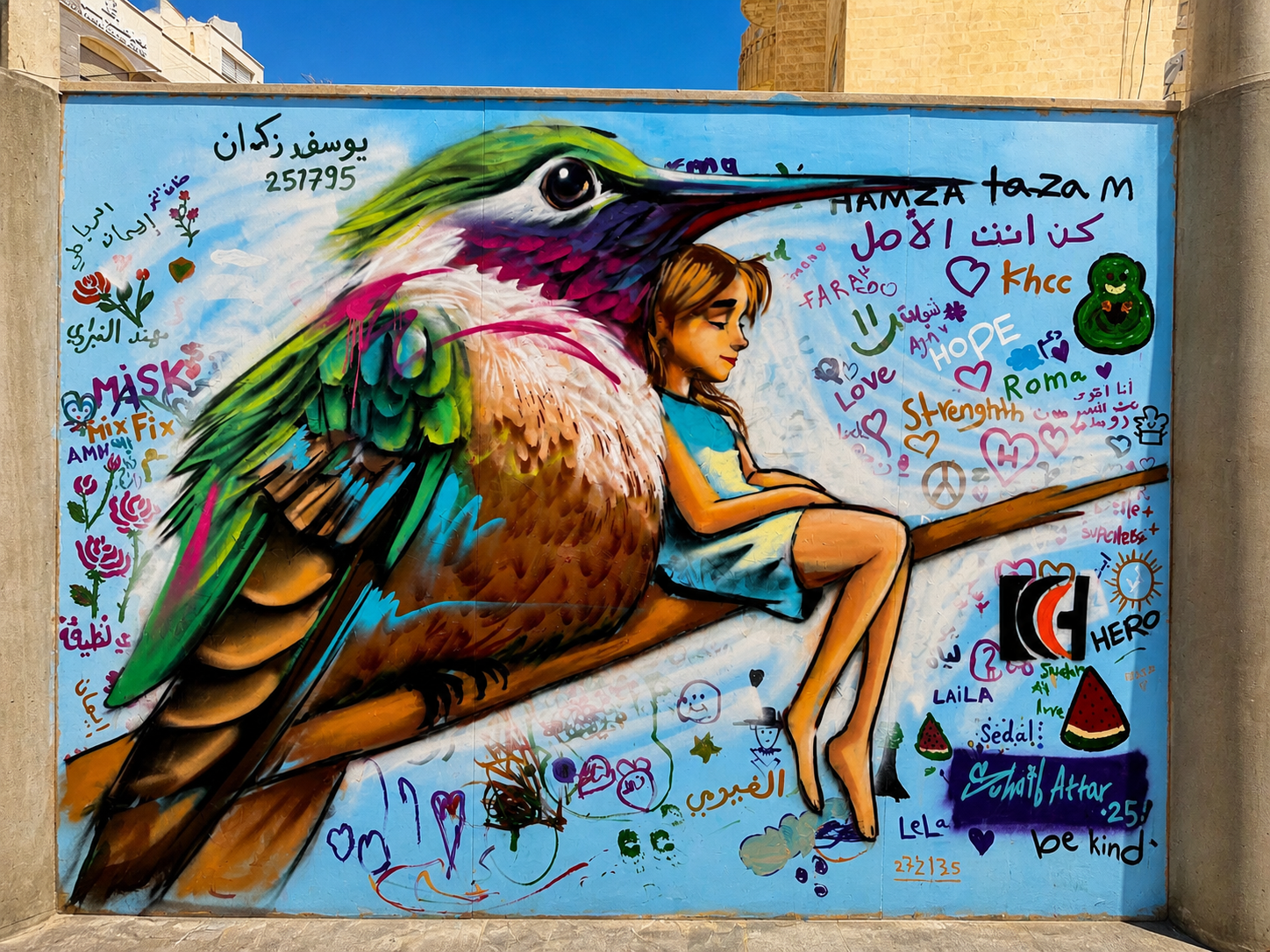Suhaib Attar painting during a community project